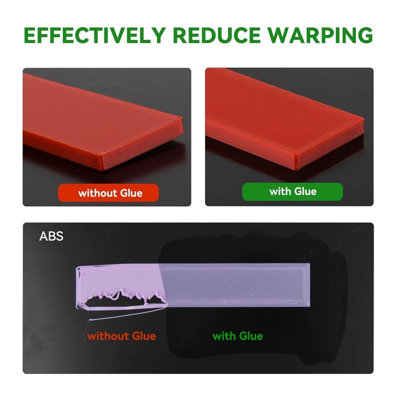 ENOMAKER Bamboo Lab 3D Printer Bed Adhesive 2PCS,3D Print Glue for Hot Bed,Avoid Warping for Printing ABS,PLA,PETG on Various Build Plate with Stronger Adhesion,No Residue,Durable than Glue Stick-60ml - Image 4